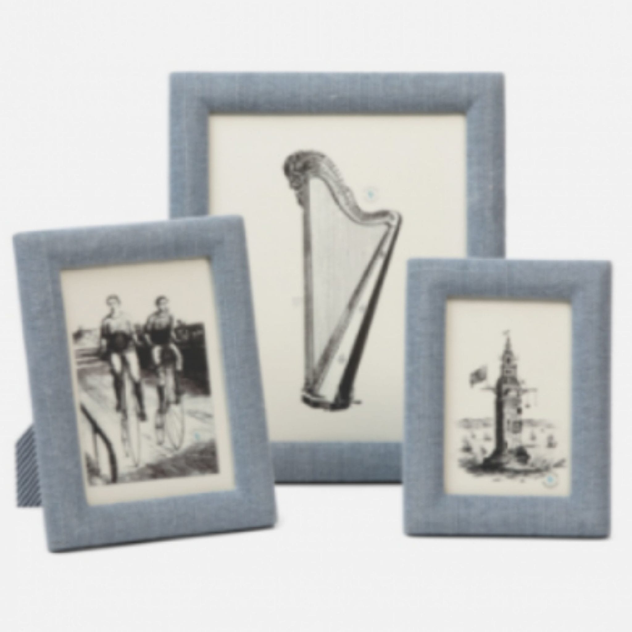 Kemi Blue Jute Cotton Picture Frames