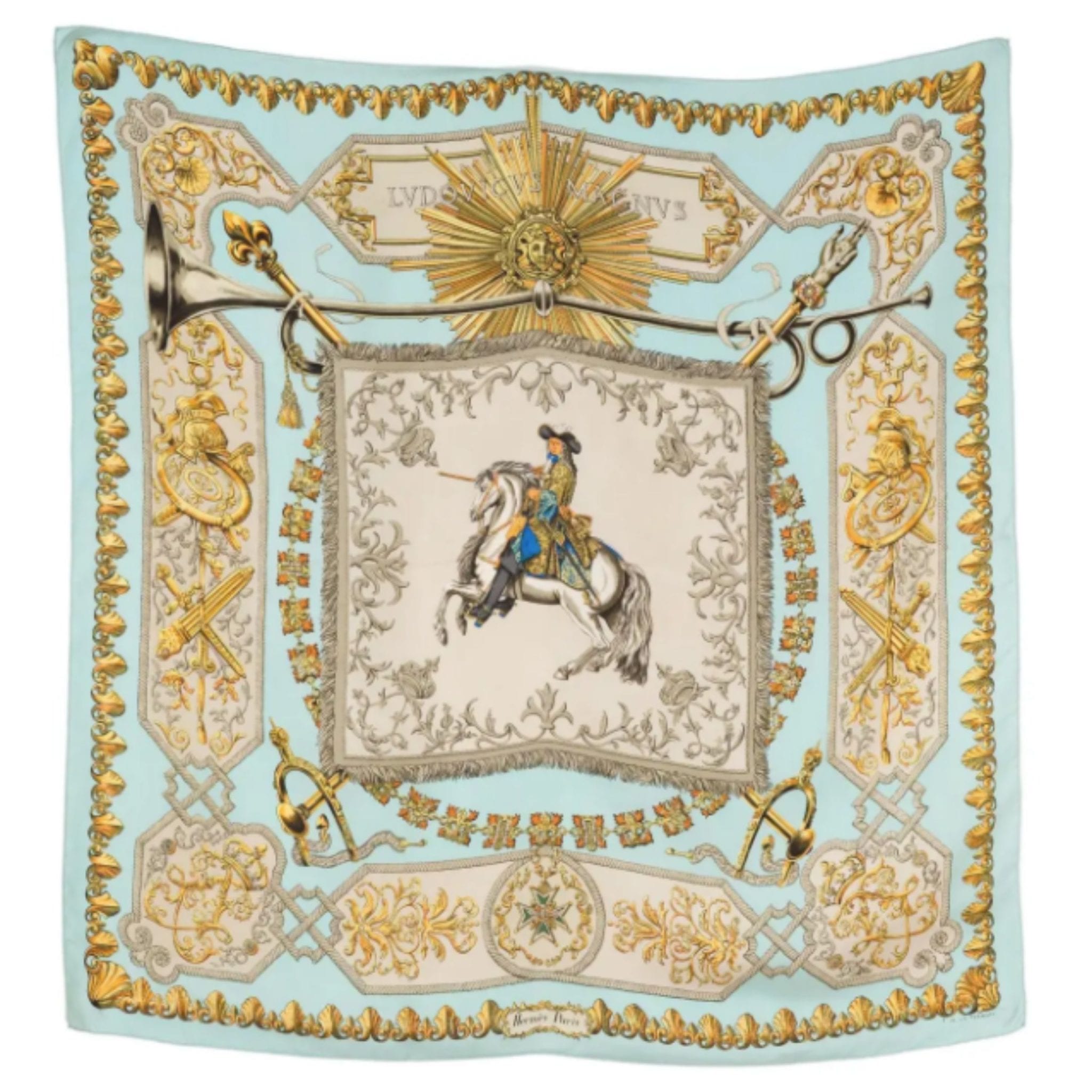 Hermes Ludovicus Magnus by F.de La Perriere Silk Scarf