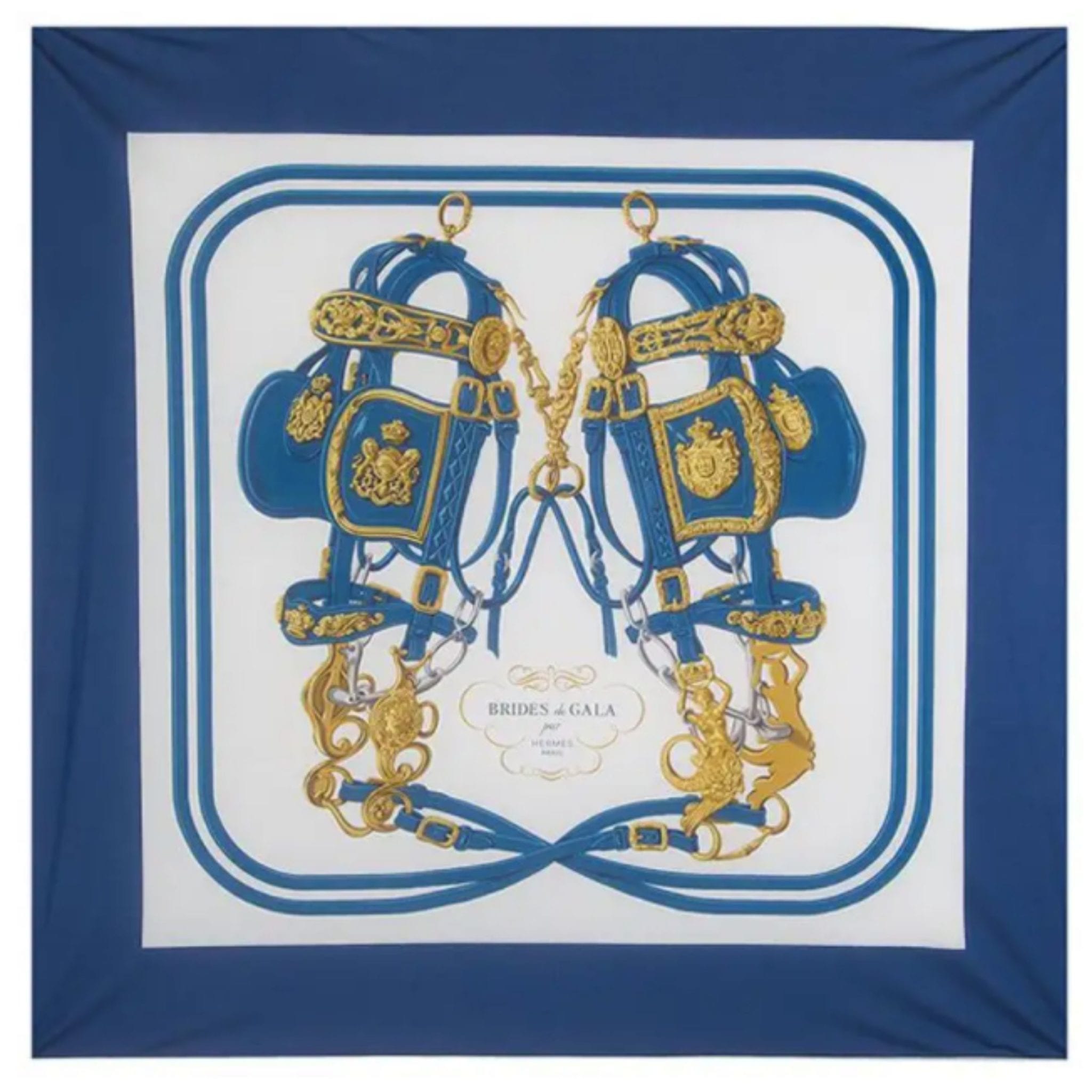 Hermès Blue and White Brides De Gala Scarf