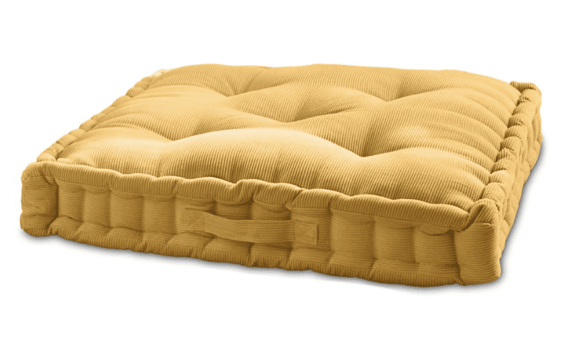 Yellow floor pillow square