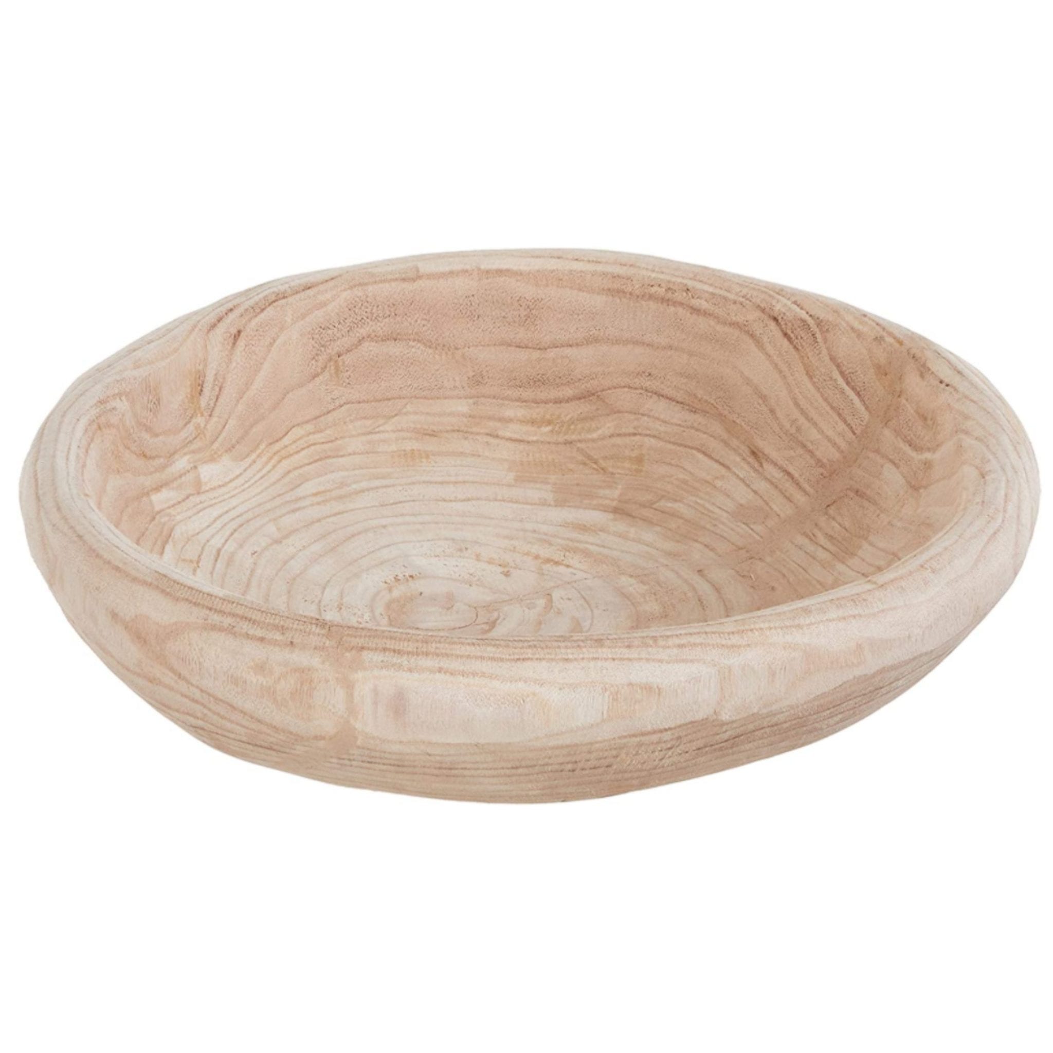 Handmade Decorative Paulownia Wood Bowl, Natural