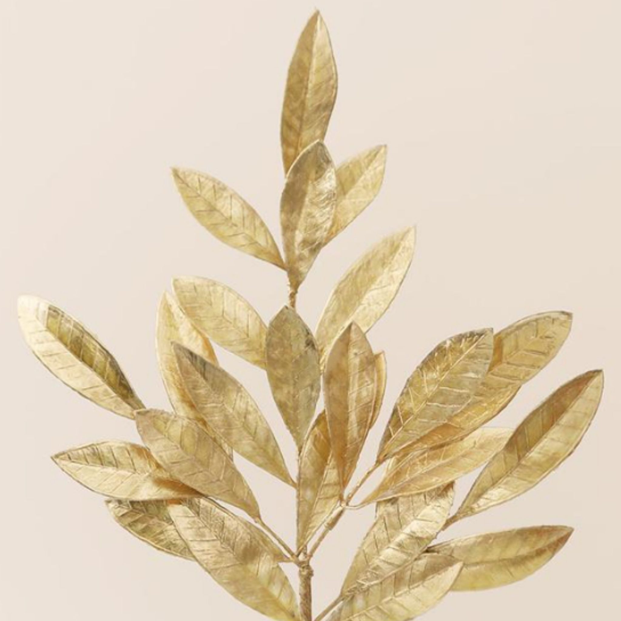 Artificial Bay Leaf Spray in Metallic Gold