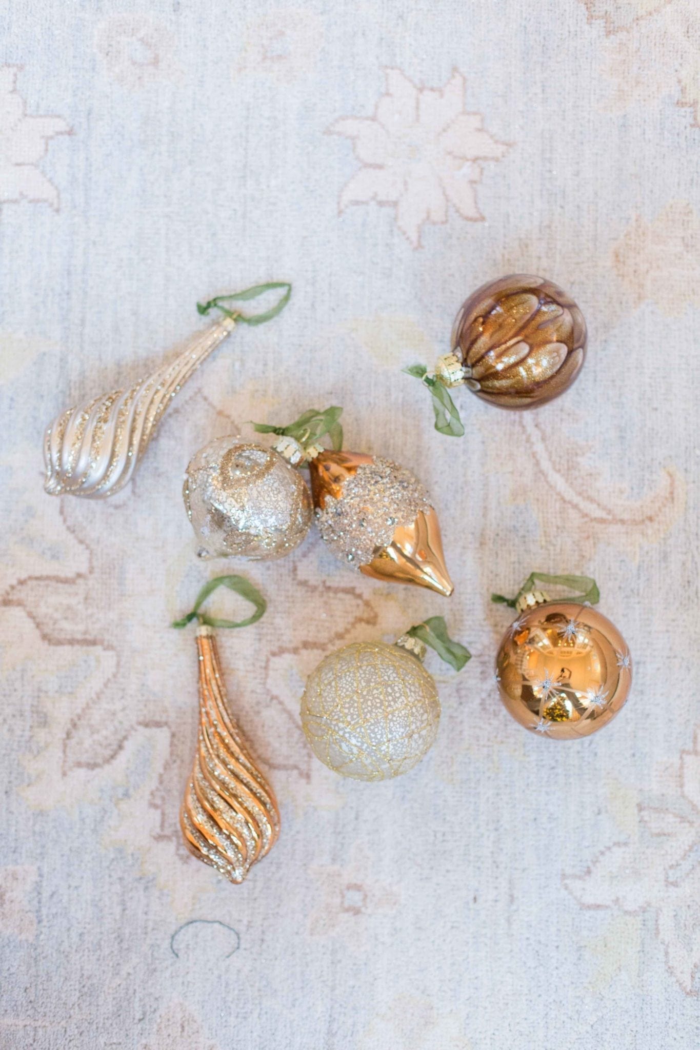 Gold Christmas Ornament Collection from Frontgate for decorating a Gold Christmas tree.