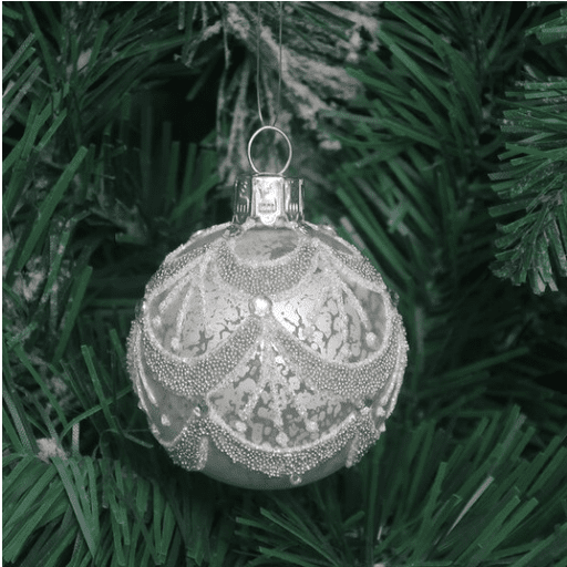 Etched Mercury Glass Ornament