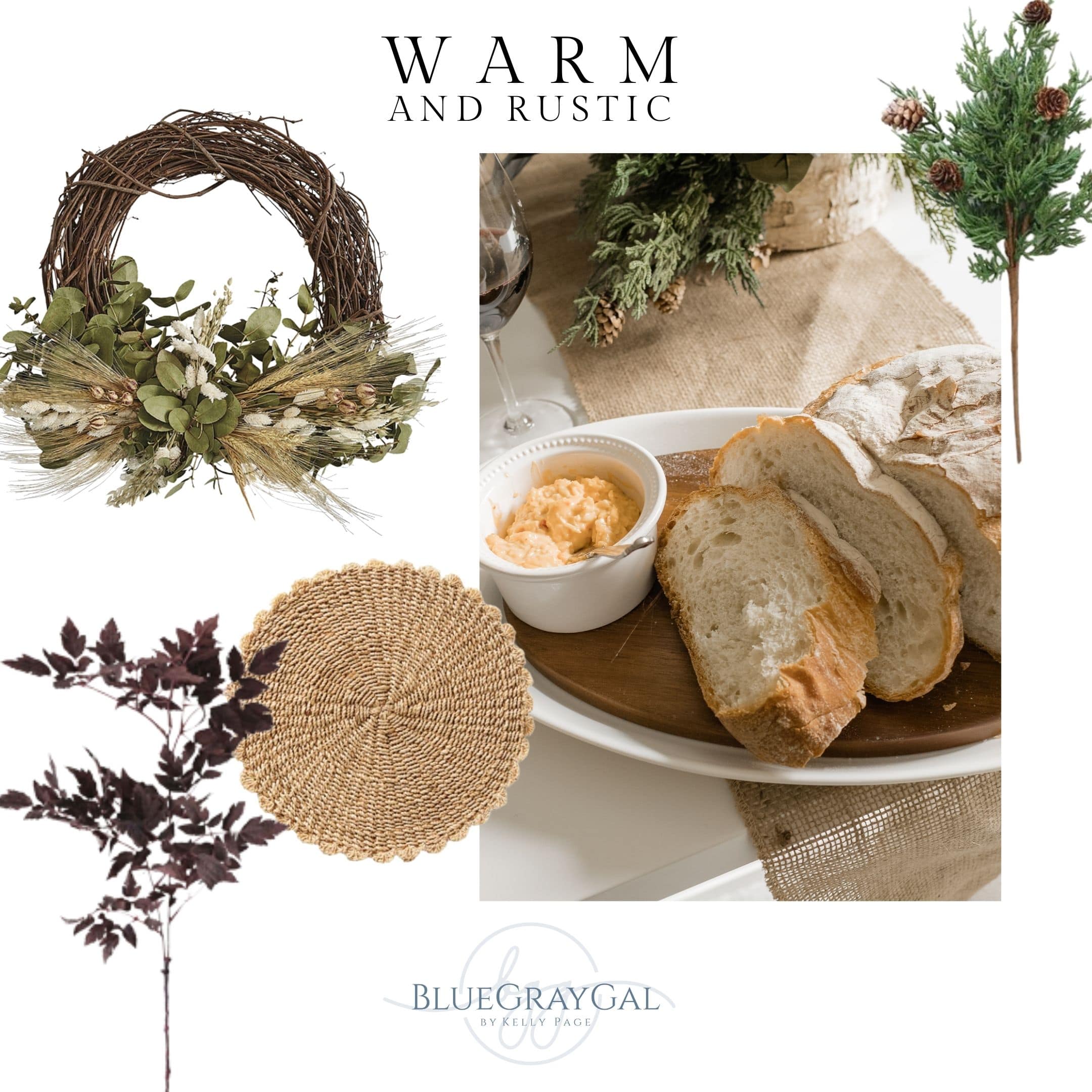 Comfy fall outfits that work with this rustic fall tables cape, grapevine wreath and burlap table runner.