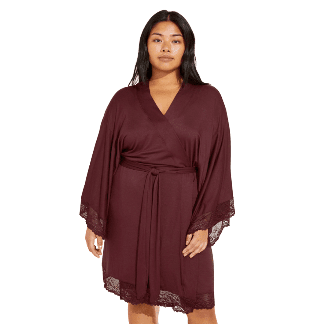 Eberjey Modal Robe in Burgundy