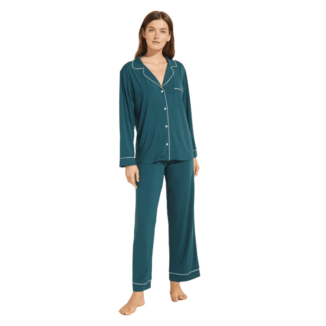 Soft and comfortable long Eberjey pajama set found on the Eberjey site as well as in the Nordstrom Eberjey collection.
