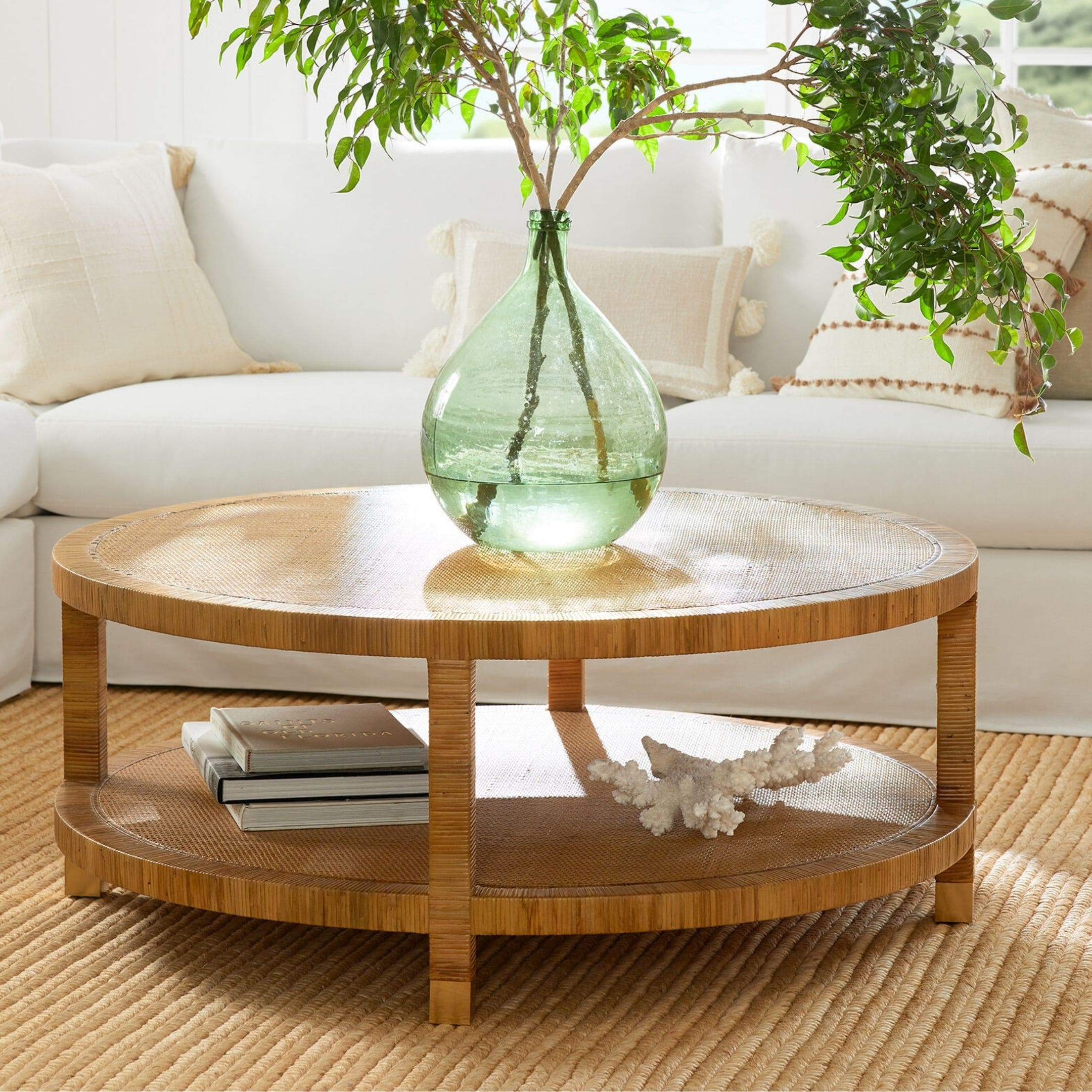 Round Farmhouse coffee table by Serena & Lily.