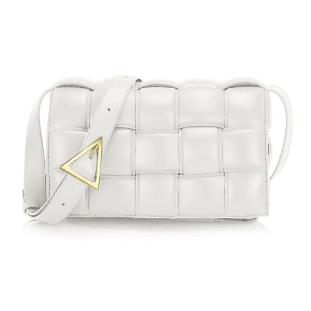 White and gold Saks Bottega Veneta Leather Bag