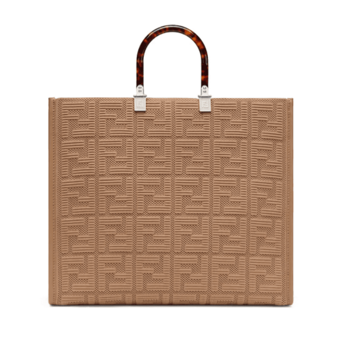 Fendi Mesh Shopper Bag Saks with Fendi logo design and top handle.