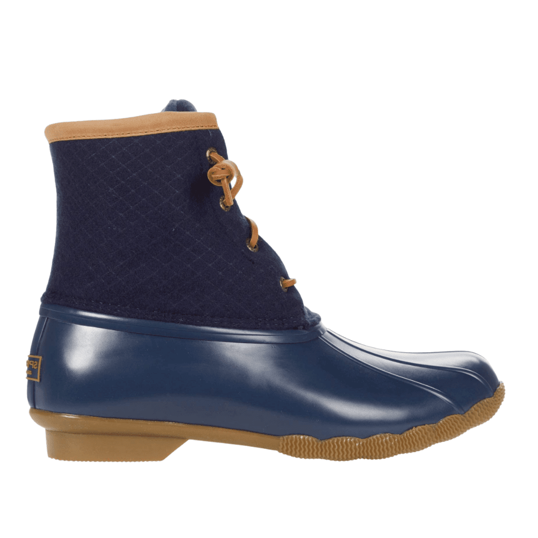 Yes, Sperry has designer winter boots! These wool interior blue winter boots are great for tromping through the snow on a cold winter day.