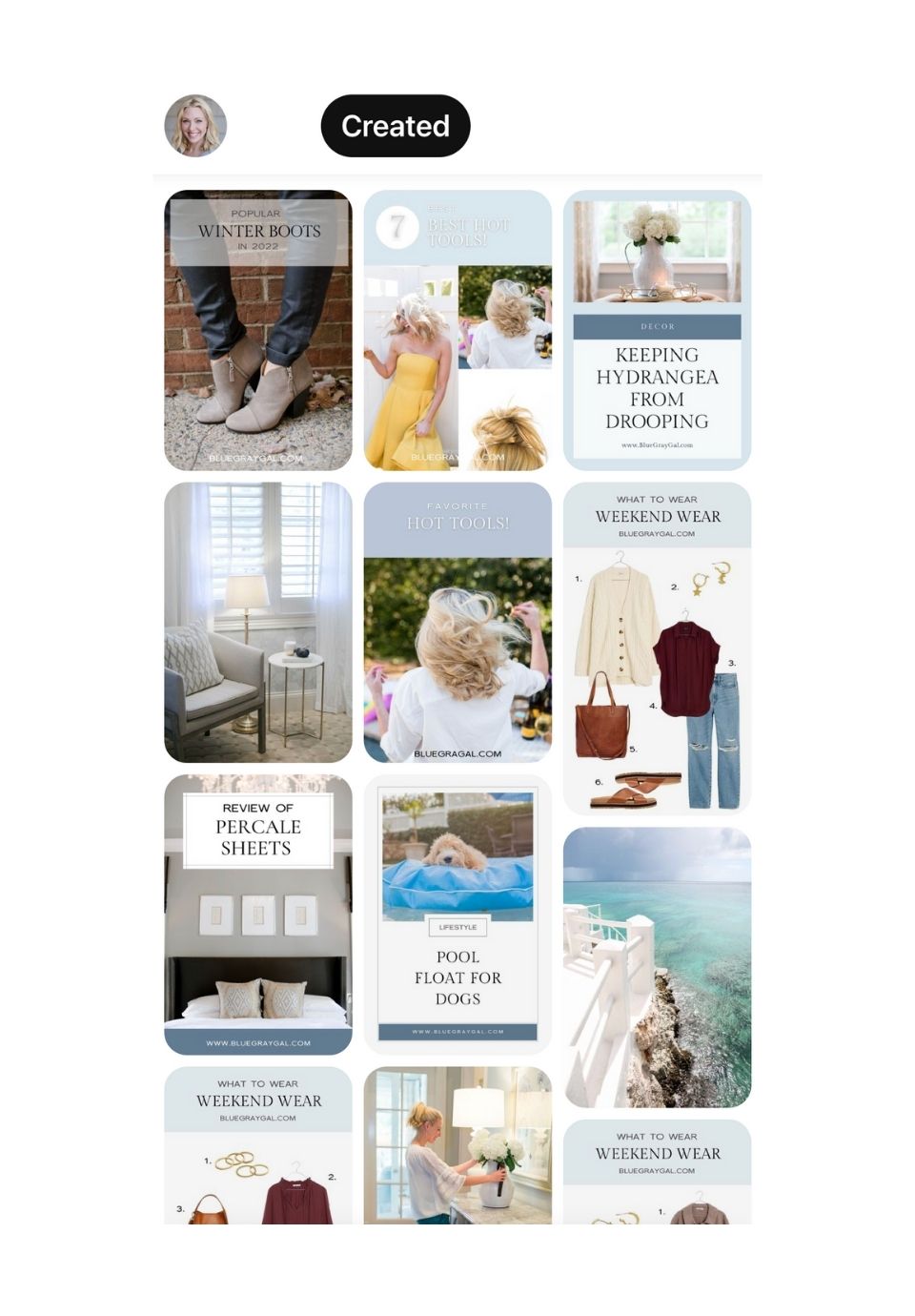 Home Decor influencer Kelly Page, BlueGrayGal on Pinterest.