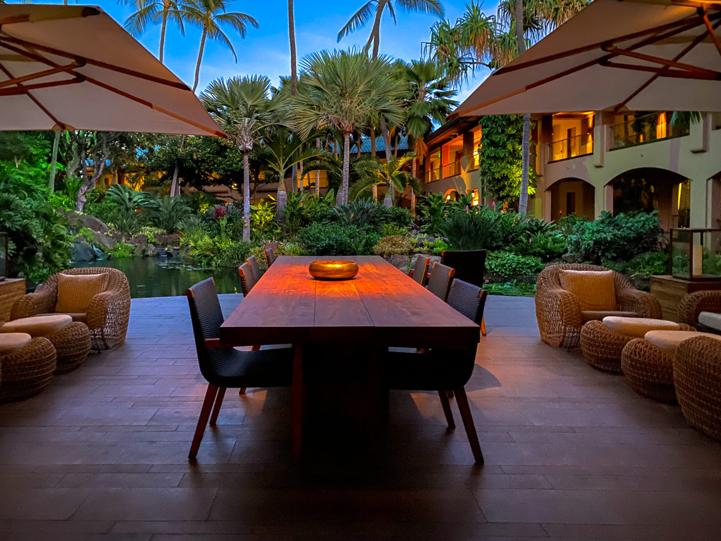 Sitting space at the Lanai Four Seasons resort.