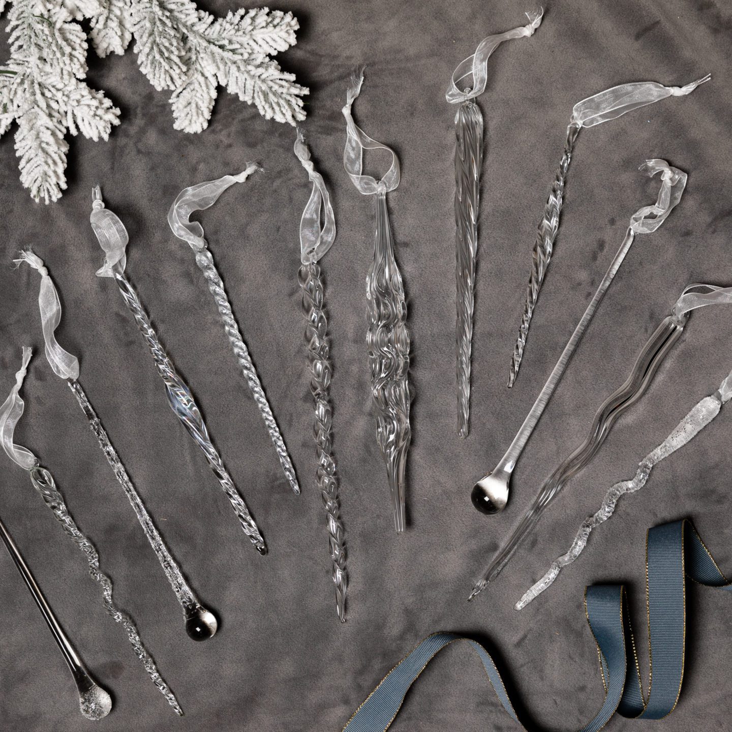 Love the dripping look these icicle crystals give on my flocked Christmas Tree