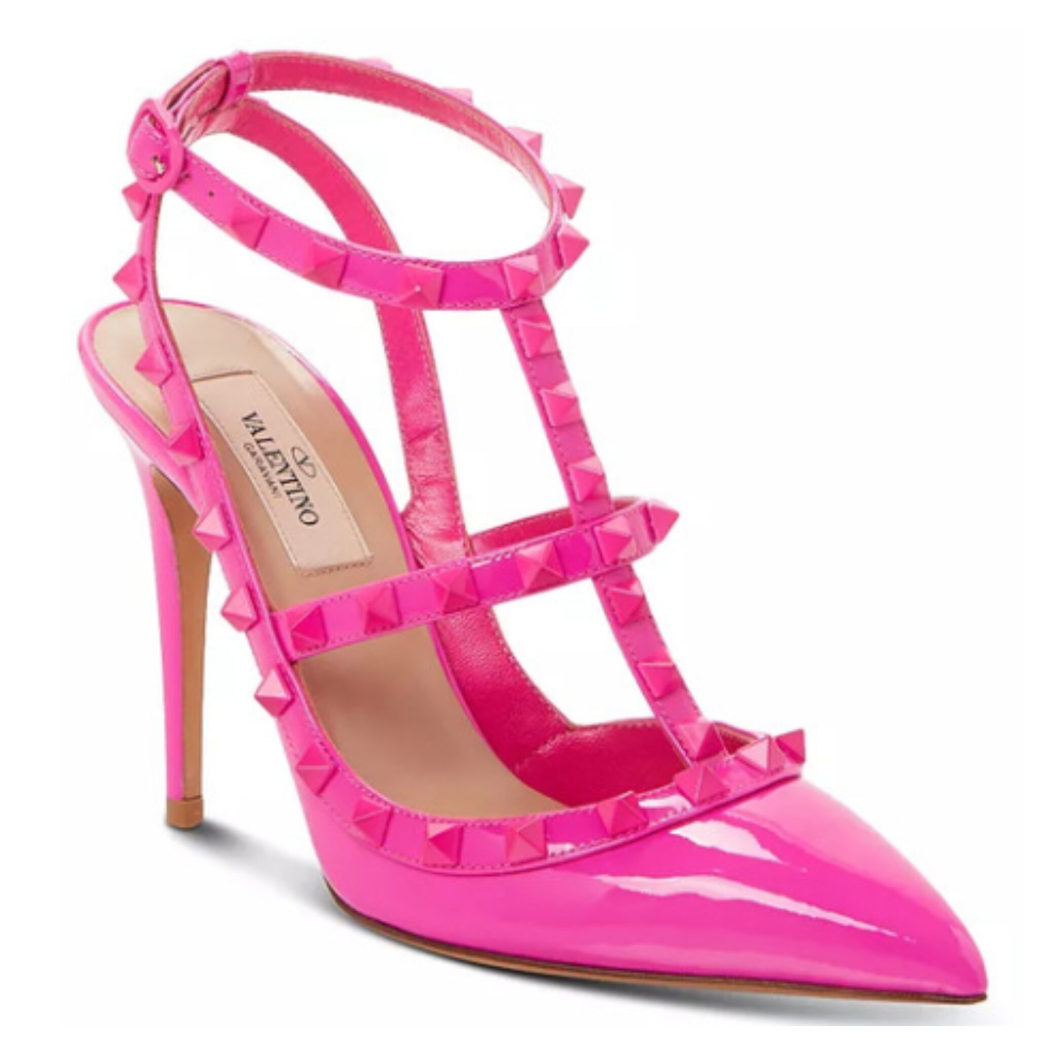 Pink heels to wear with leather leggings.