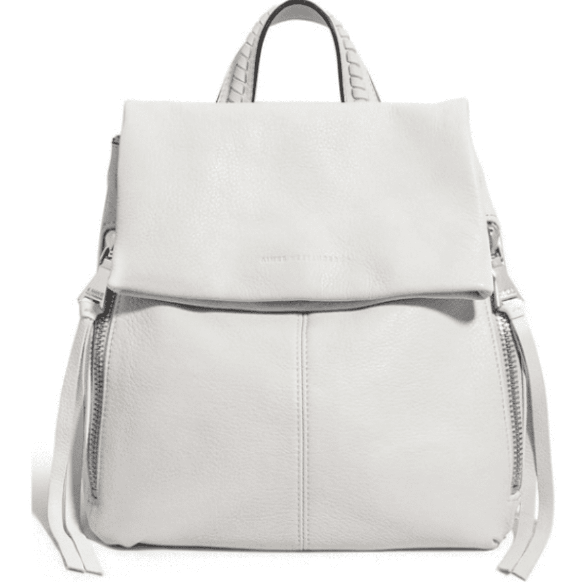 White faux leather backpack