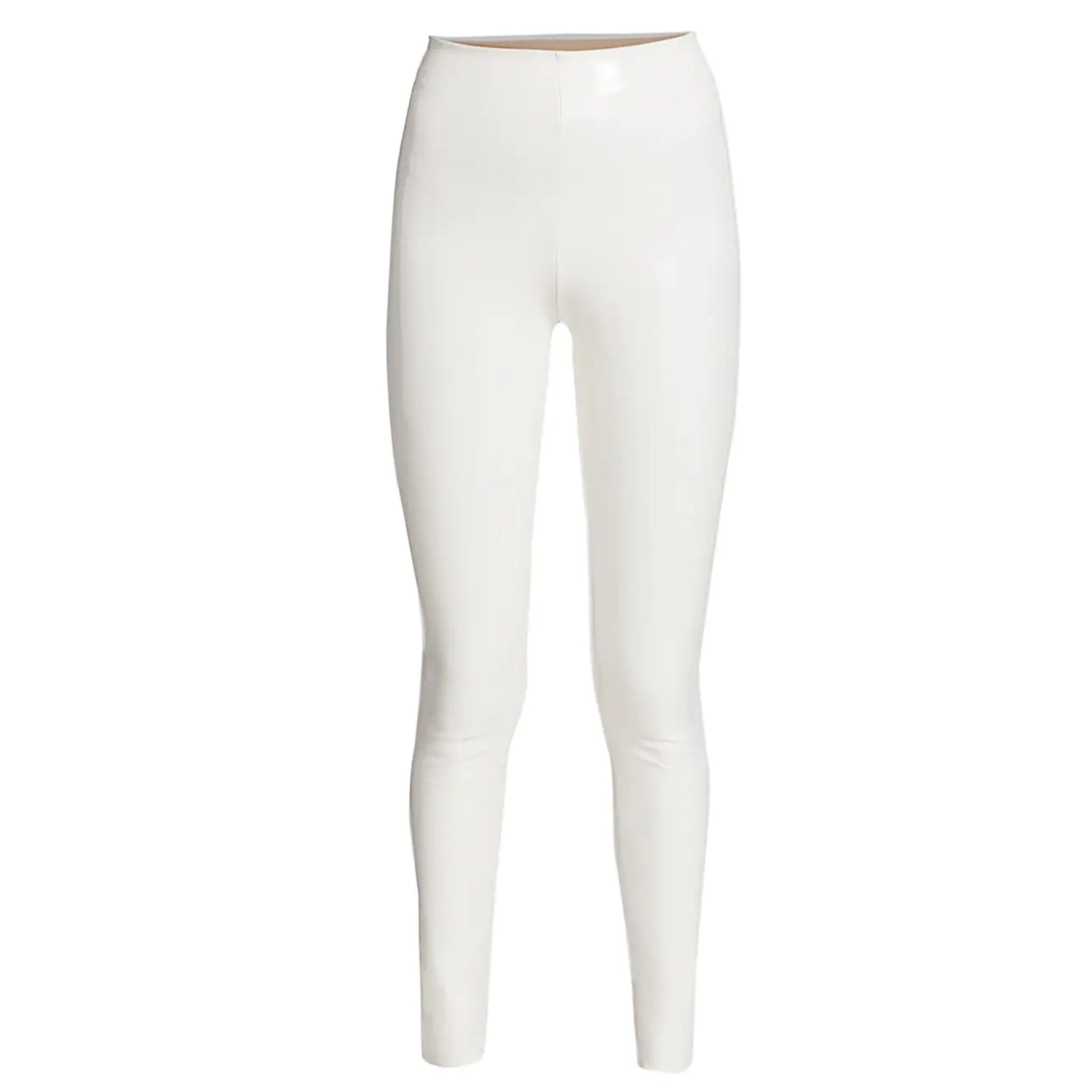 White faux leather leggings