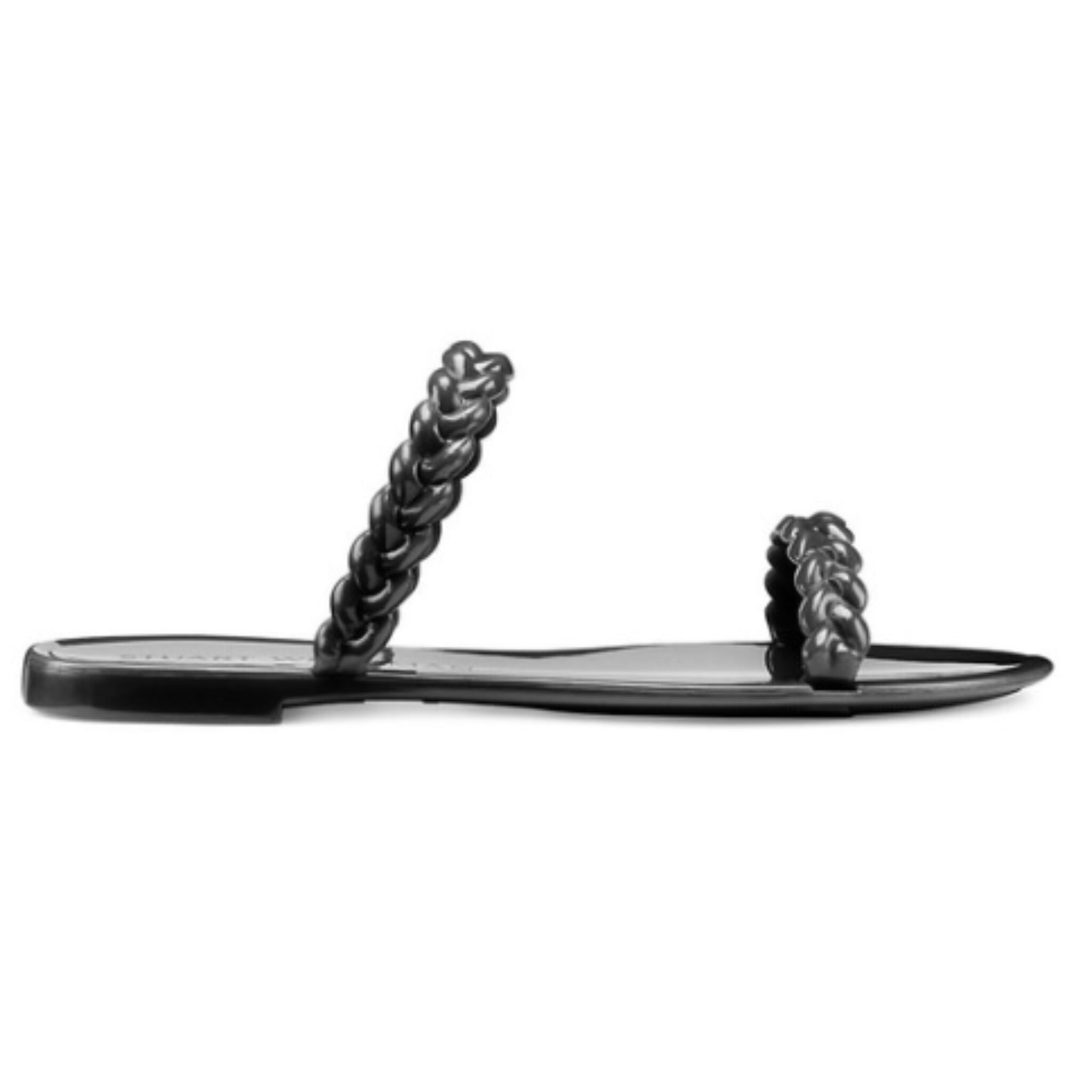 Black sandals to wear with black leather leggings.
