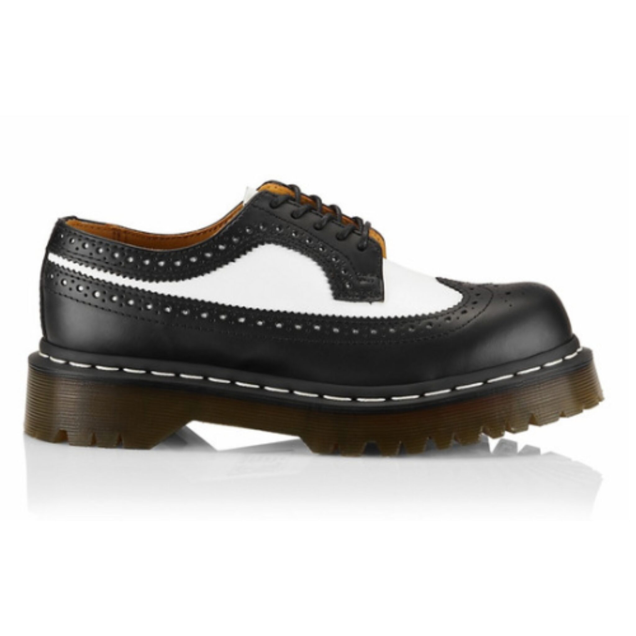 Black and white oxfords to wear with leather pants.