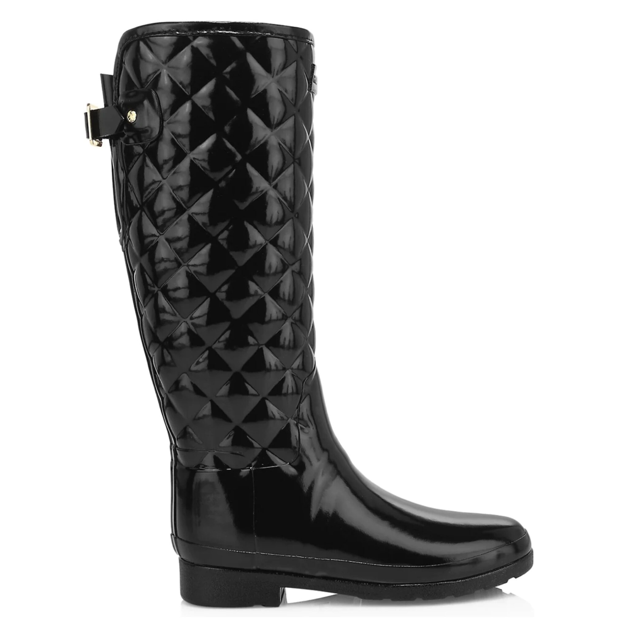 Black Hunter rainboots to wear with leather leggings.