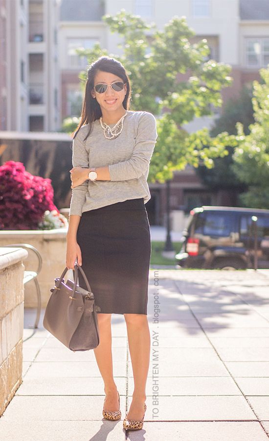 Gray sweater work outfit