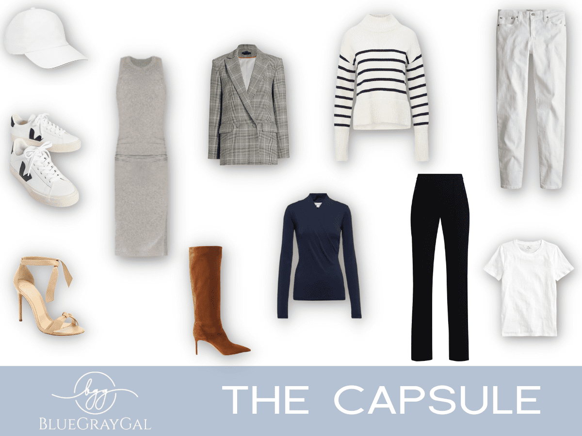 11 wardrobe capsule essentials for women for how to pack lightly for Europe.